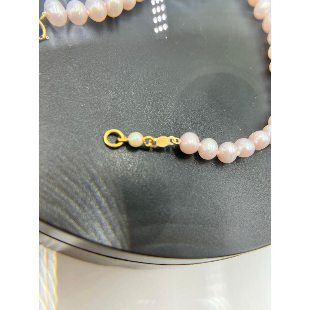 JCM‎ Jacmel 10k Gold Clasp Freshwater Baby Pink Pearl Bracelet 8” - Picture 10 of 11
